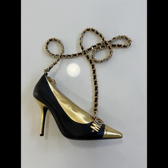 Moschino Handbags - Moschino Bag High Heels Shoes Black And Gold Rare And Collectible -Jeremy Scott